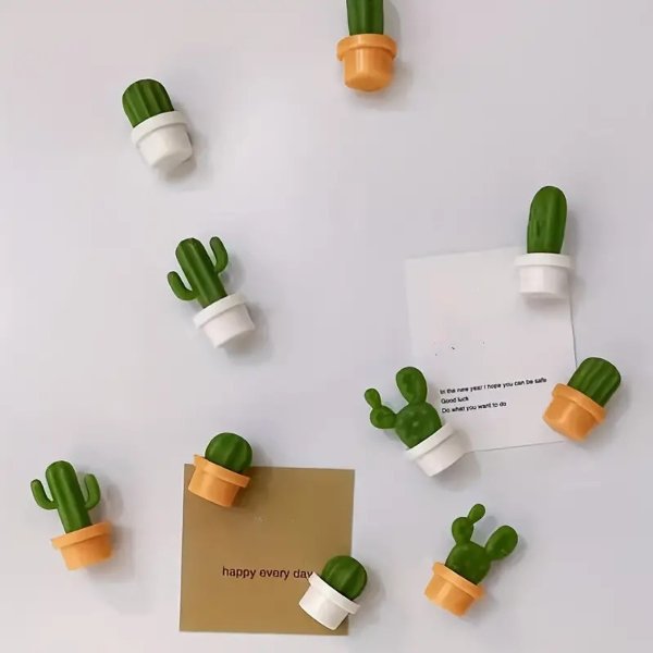 6pcs Cute Cactus Fridge Magnets - Perfect for Home Decoration, Kitchen Utensils & Office Essentials!