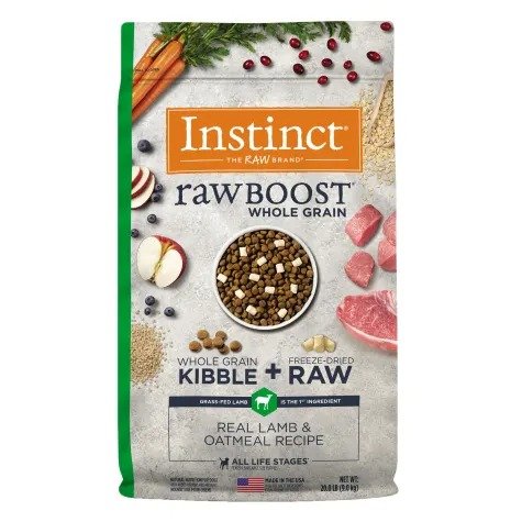 Raw Boost Whole Grain Real Lamb & Oatmeal Recipe Dry Dog Food with Freeze-Dried Raw Pieces, 20 lbs. | Petco