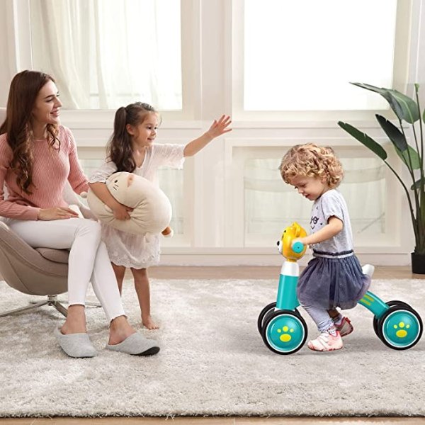 Baby Balance Bike, Toddler Bikes 18-36 Months Cute Kids Riding Toys for 1 Year Old Boys Girls, Children Tricycle with Soft Seat & Silence Wheels, Birthday Christmas Thanksgiving Gifts