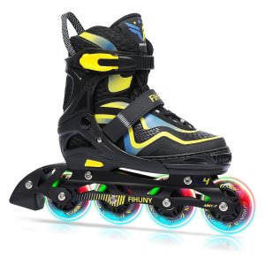 FIHUNY Adjustable Inline Skates for Kids with Light up Wheels