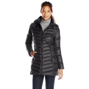 Tommy Hilfiger Women's Mid-Length Packable Down Coat with Hood