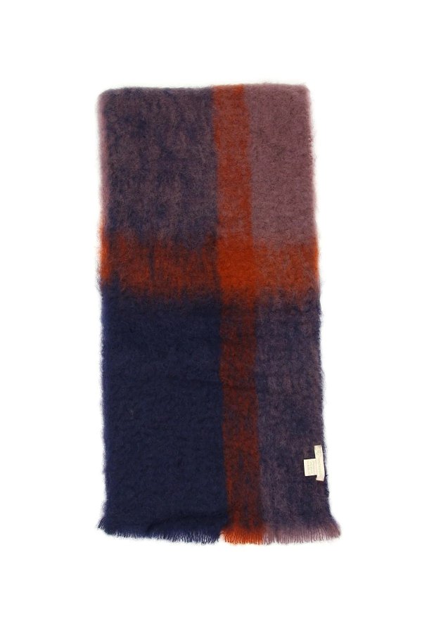 faded check scarf