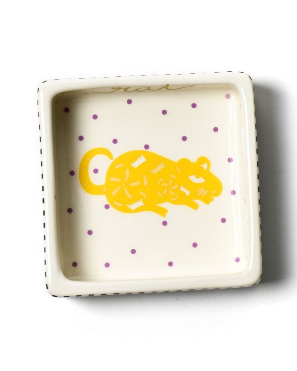 Chinese Zodiac Rat Small Square Trinket Bowl