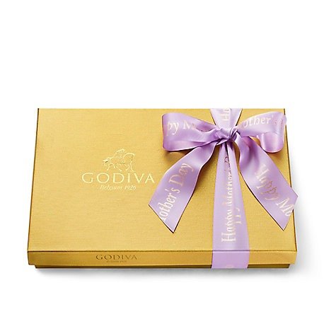 Happy Mother's Day Assorted Chocolate Gold Gift Box, Pink Ribbon, 36 pc. | GODIVA