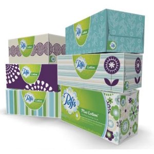 Puffs Plus Lotion Facial Tissues; 6 Family Boxes; 124 Tissues per Box