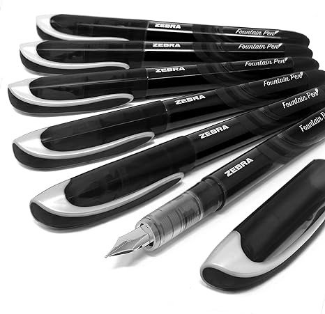 Fuente - Disposable Fountain Pen - Black Ink - Pack of 6