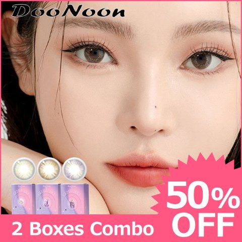 【2 Boxes Combo】DooNoon GEMSTONES Monthly 2-box set[3 lenses / 1Box] / 1Month Disposable Colored Contact Lenses<!--ドゥーヌーン ジェムストーンズ マンスリー 度あり 3枚入 2箱セット(1箱3枚入) □Contact Lenses□-->