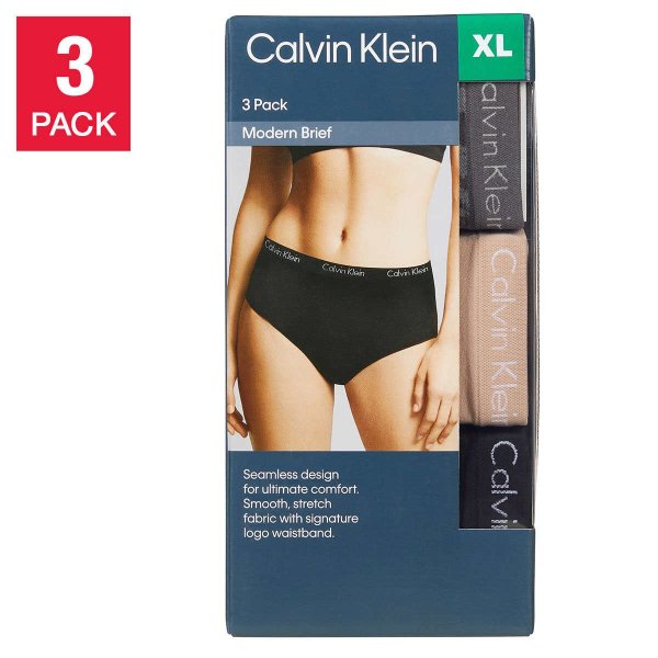 Costco Calvin Klein Klein Ladies' Seamless Brief, 3-pack 16.99