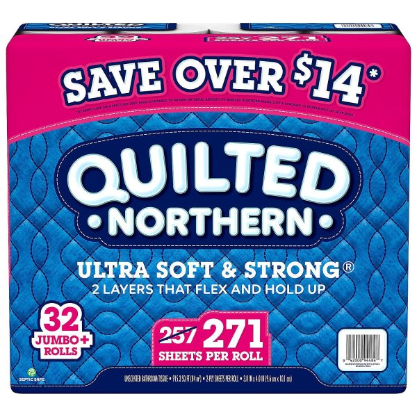 Ultra Soft & Strong Toilet Paper (32 rolls, 271 sheets/roll)