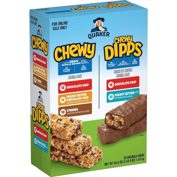 Chewy Granola Bars, Chewy & Dipps Variety Pack, 58 Count