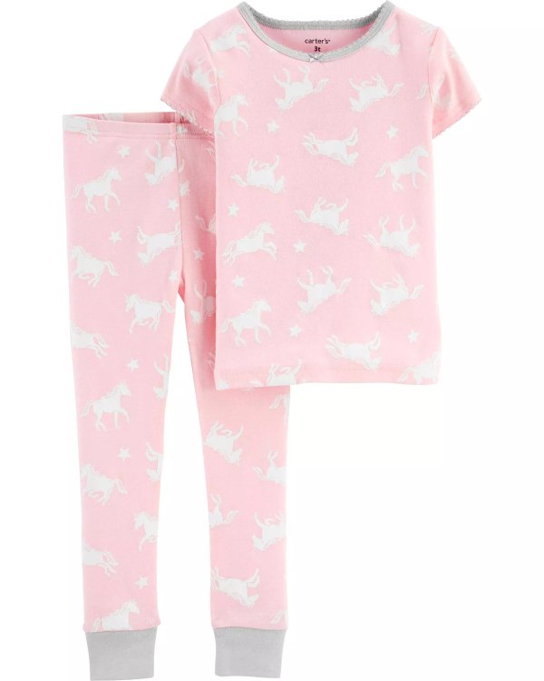 2-Piece Unicorn Snug Fit Cotton PJs2-Piece Unicorn Snug Fit Cotton PJs