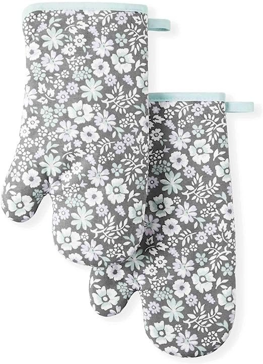Printed Oven Mitt Set, 7"x13", Ditsy Floral