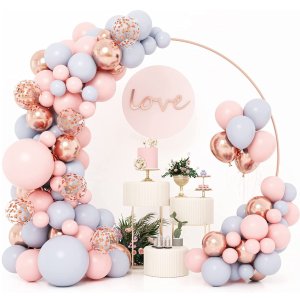 RUBFAC 梦幻粉色系派对装饰气球146件套