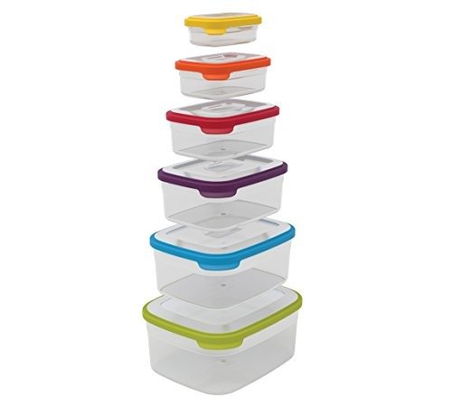 81009 Food Storage Container, 12-Piece, Multicolored