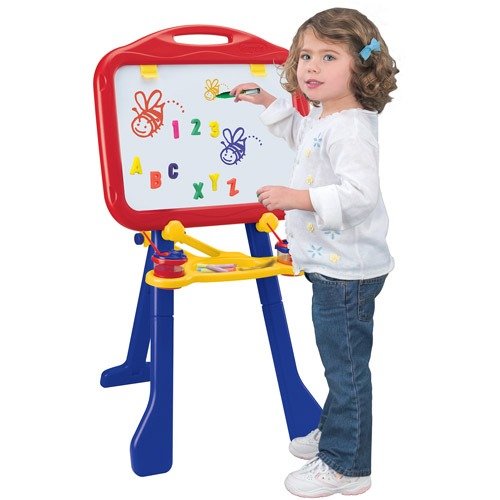 4-in-1 Tripod Easel with Dry-Erase Board and Chalkboard, Great for Home and Travel