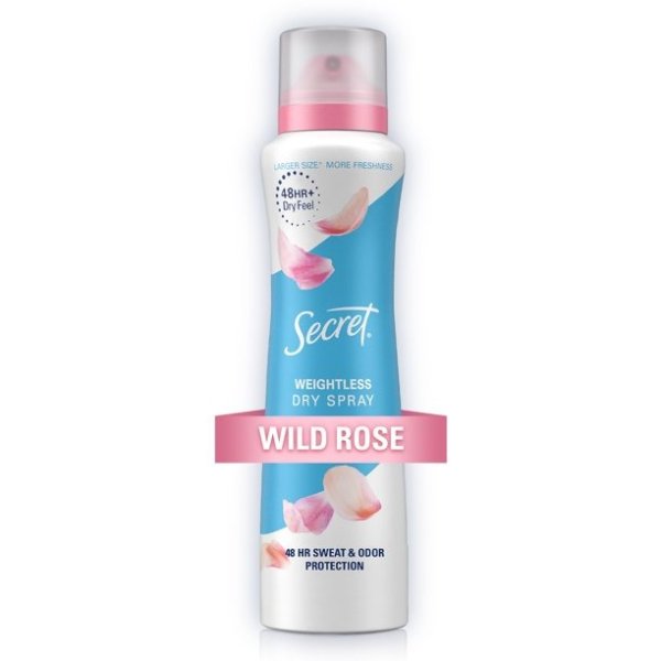 Secret Dry Spray Antiperspirant Deodorant, Wild Rose and Argan Oil, 4.1oz