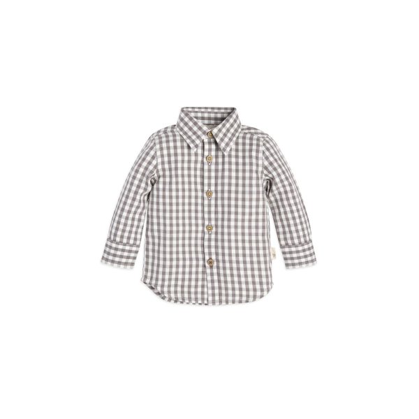 Gingham Button Front Organic Baby Shirt