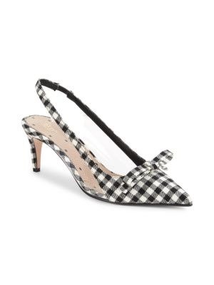 Checked Slingback Pumps