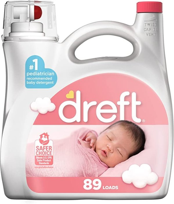 Stage 1: Newborn Baby Liquid Laundry Detergent, 89 loads 128 fl oz, 1 Choice of Pediatricians