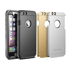 New Trent iPhone 6 Case Trentium 6S Rugged Protective Durable TPU Case (Black/Silver/Gold Interchangeable Back Plate Included)