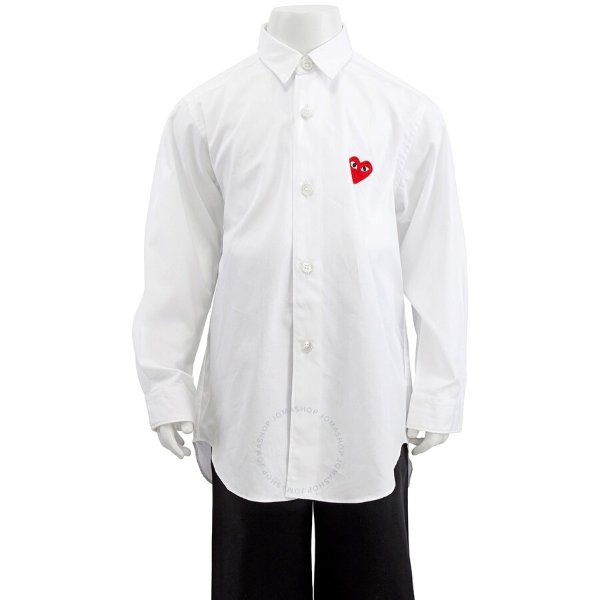 Kids Long-sleeve Heart Patch Cotton Shirt