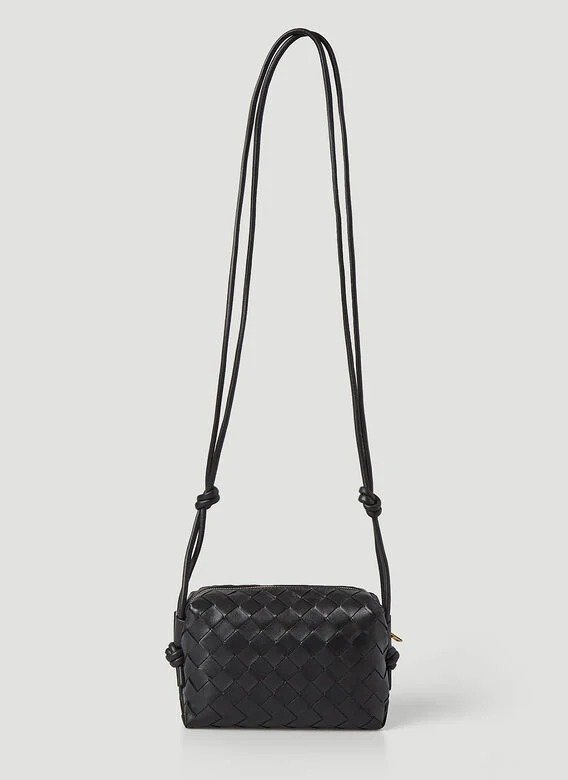 Loop Intrecciato Shoulder Bag in Black