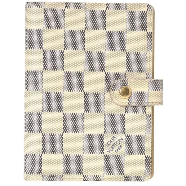 Damier Azur Canvas Small Ring Agenda Cover (Authentic Pre-Owned)