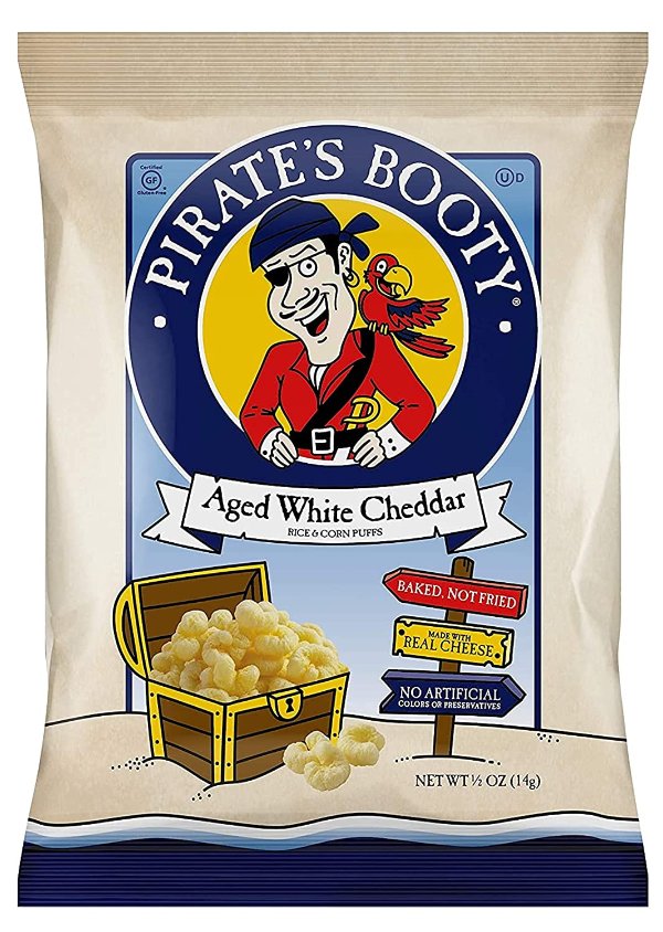 Pirate's Booty Aged White Cheddar Cheese Puffs, 24ct, 0.5oz