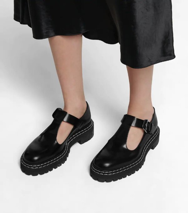 Leather Mary Jane ballet flats