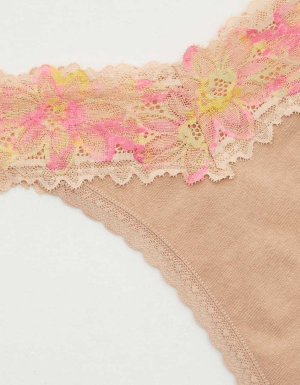 Cotton Sunkissed Lace Thong UnderwearCotton Sunkissed Lace Thong Underwear