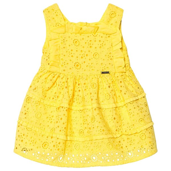 Yellow Broderie Anglaise Layered Dress | AlexandAlexa