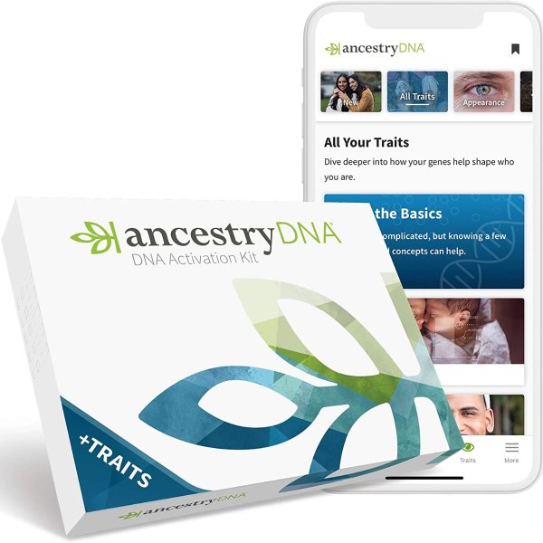+ Traits: Genetic Ethnicity + Traits Test,Testing Kit with 25+ Appearance and Sensory Traits, DNA Ancestry Test Kit, Genetic Testing Kit