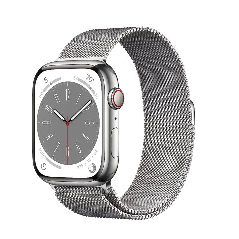 $499.00 近期好价Apple Watch 8 GPS + 蜂窝 45mm 星光色 不锈钢表盘