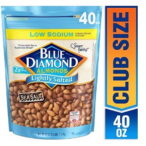 Blue Diamond Almonds, Low Sodium Lightly Salted, 40 Ounce