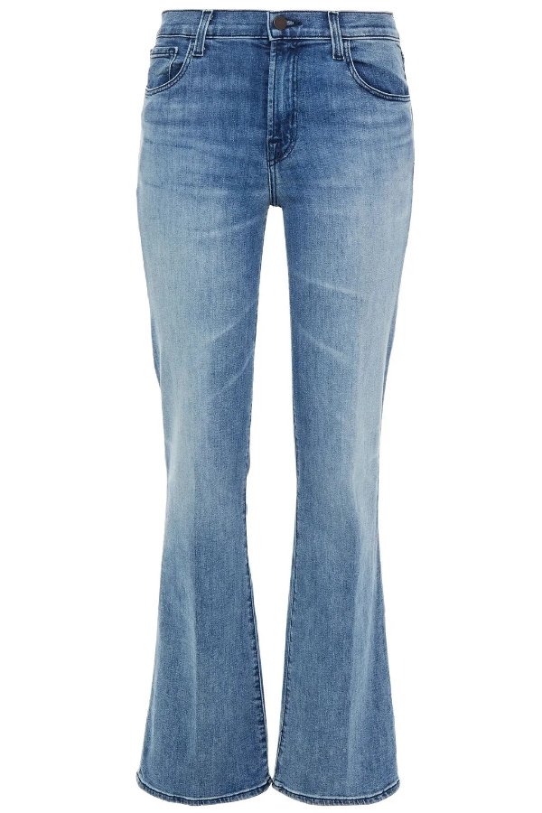 Sallie faded mid-rise bootcut jeans
