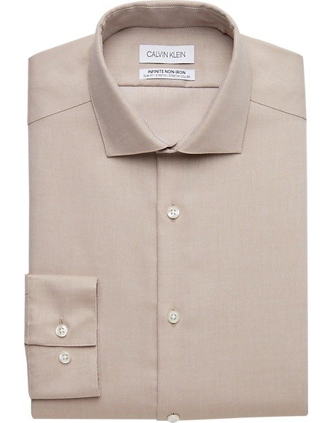 Infinite Non-Iron Taupe Slim Fit Dress Shirt - Men's Sale | Men's Wearhouse
