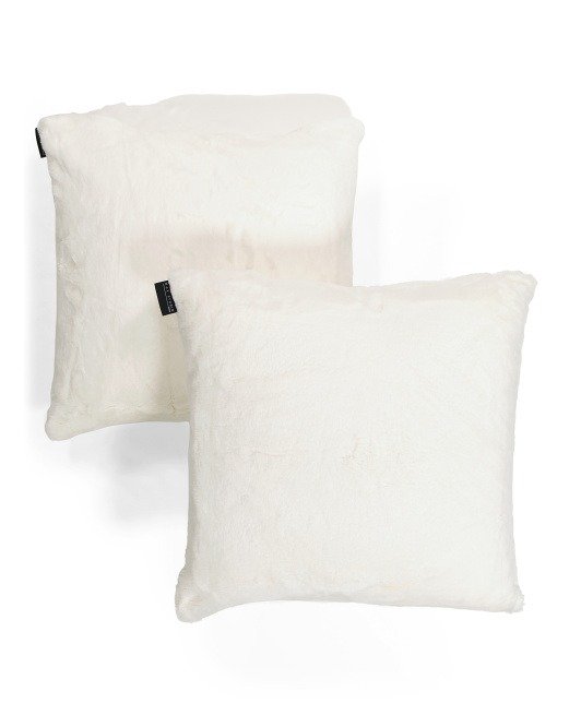 20x20 2pk Luxury Feel Faux Fur Pillows