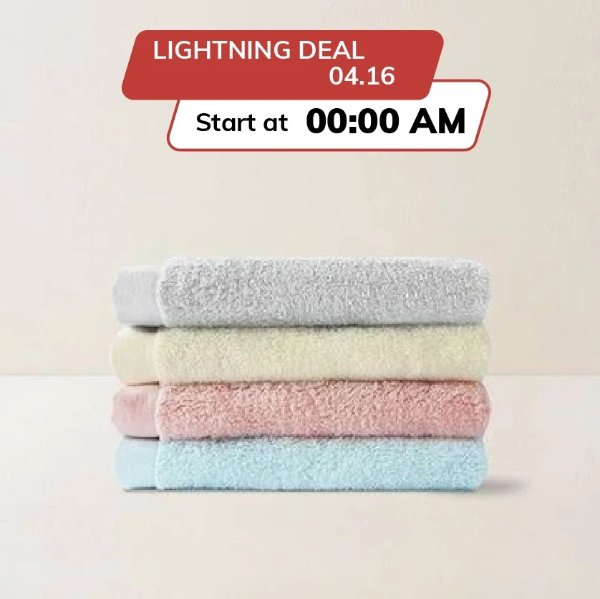 Long-Staple 100% Combed Cotton Towel 13" x 29.5" (Lightning Deal)