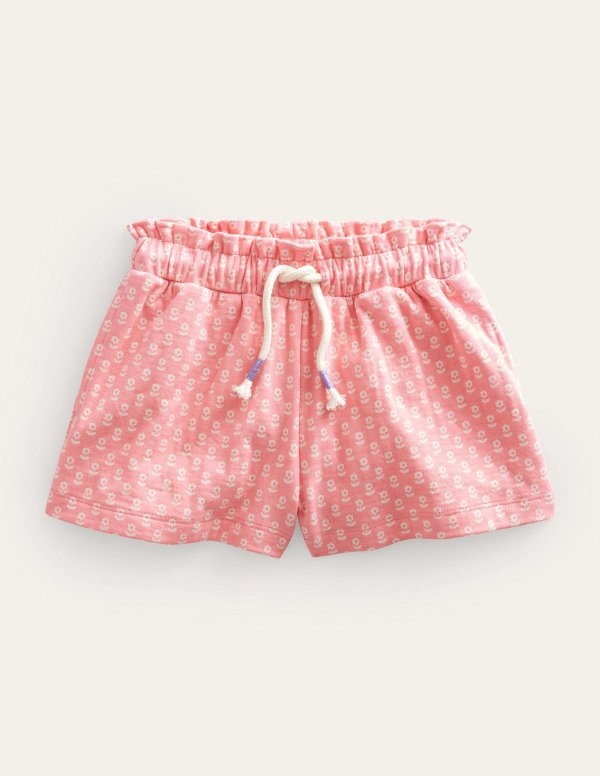 Ruffle Waist Sweat Shorts - Crab Apple Pink Floral | Boden US