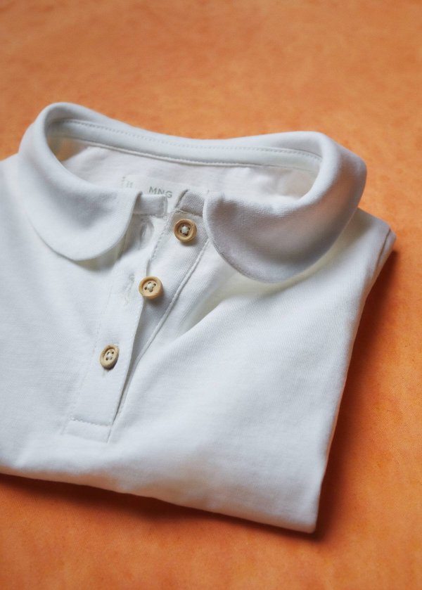 Babydoll collar cotton t-shirt - Girls | Mango Kids USA