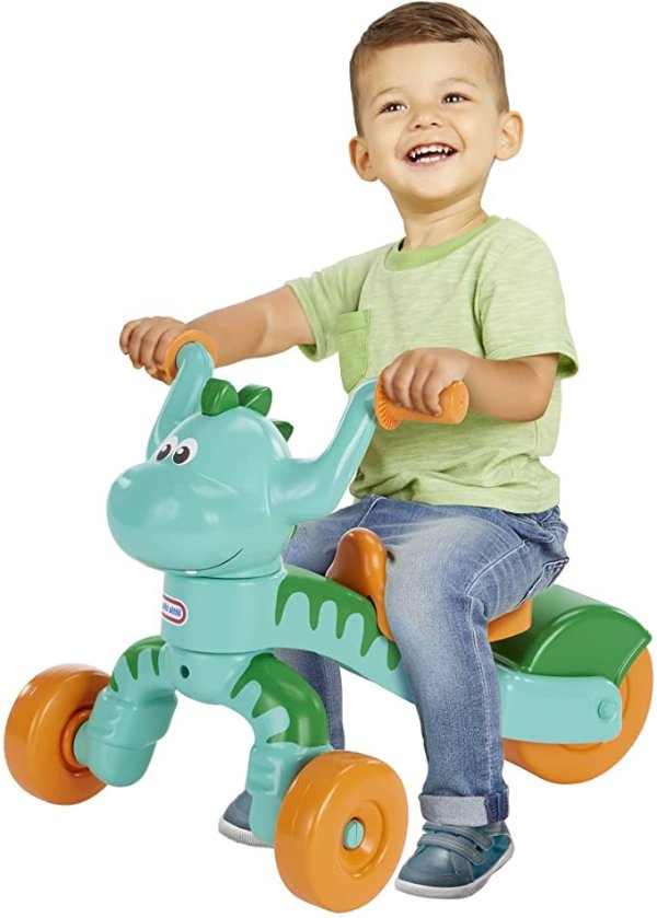 Tikes Go and Grow Dino Indoor Outdoor Ride On Toy Trike for Preschool Kids - Toddlers Dinosaur Inspired Toys and Toddler Trike to Develop Motor Skills for Boys Girls Age 1-3 Years
