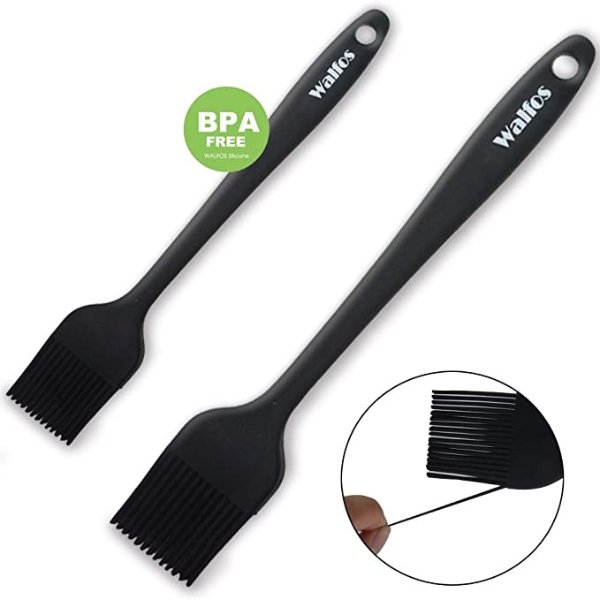 Premium Silicone Basting Pastry Brush Set - High Heat Resistant Nonstick Silicone Brush for Baking,Cooking & Grilling - Strong Stainless Steel Core Design (2-Piece Set) - BPA Free & Food Grade