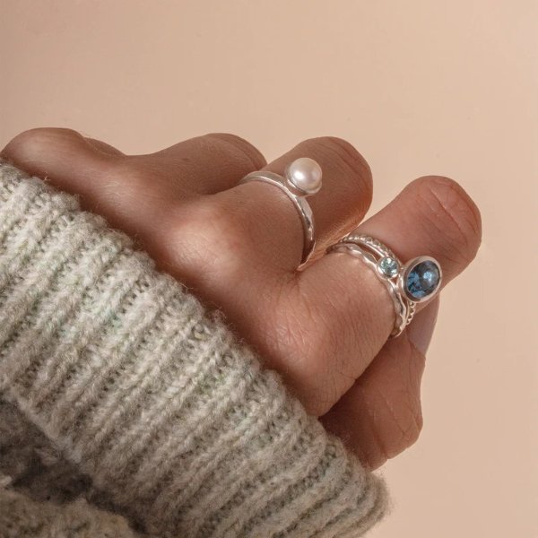 3mm 海蓝宝石戒指