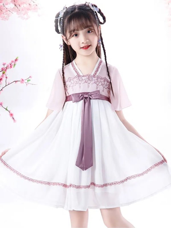 Girls Cute Ancient Hanfu Dress, Traditional Chinese Style Tang Suit, Thin Lightweight Chiffon Comfortable Dress For Summer Party | Discounts For Everyone | Temu
