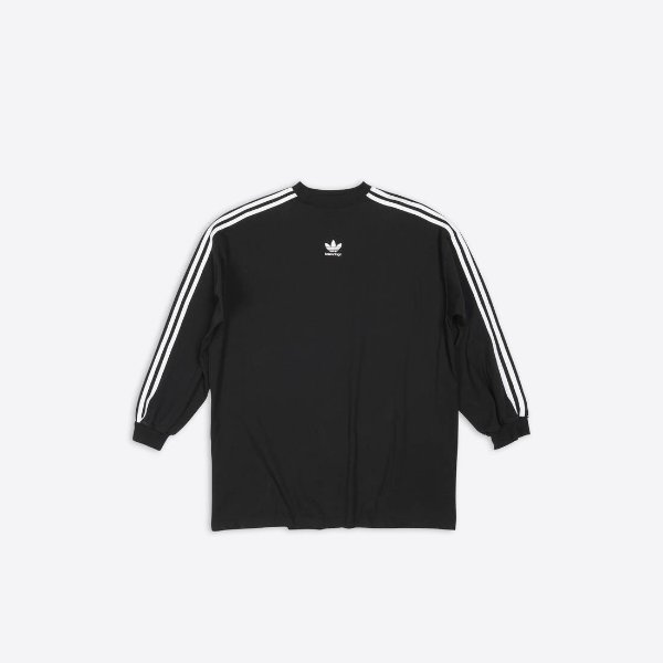 Men's Balenciaga / Adidas Long Sleeve T-shirt Oversized in Black