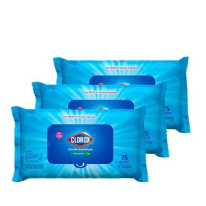 Clorox 超值装消毒湿巾 便携软包装3包 共225张