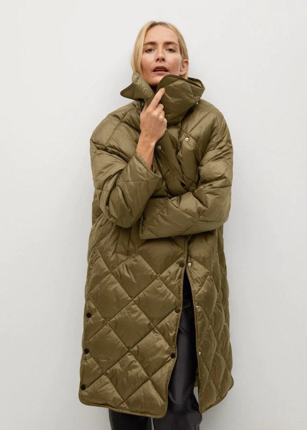 Oversize quilted coat - Women | Mango USA