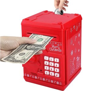 HUSAN 儿童电子存钱罐 可设置密码 红色款