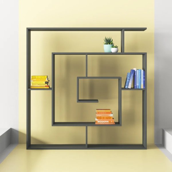 Abston 50.2'' H x 49.2'' W Geometric Bookcase
