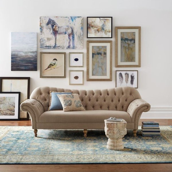 Arden Dark Beige Linen Sofa-1599000840 - The Home Depot